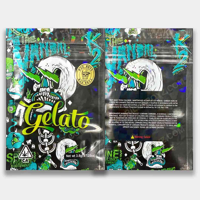 Gelato mylar bags 3.5 grams holographic