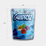 Gumdropz mylar bags 3.5 grams dimensions