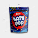 Lato Pop Blue mylar bags dimensions