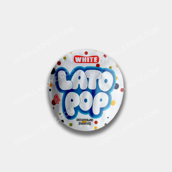 Lato Pop White mylar bags 3.5 grams