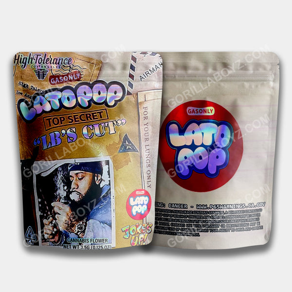 Lato Pop Top Secret LB's Cut mylar bags 3.5 grams