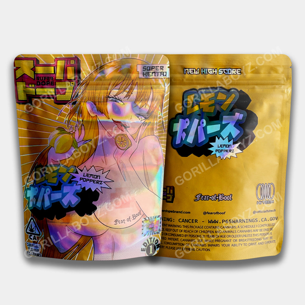 Mylar Bag Lemon Popperz | 3.5 Grams | Smell Proof Storage