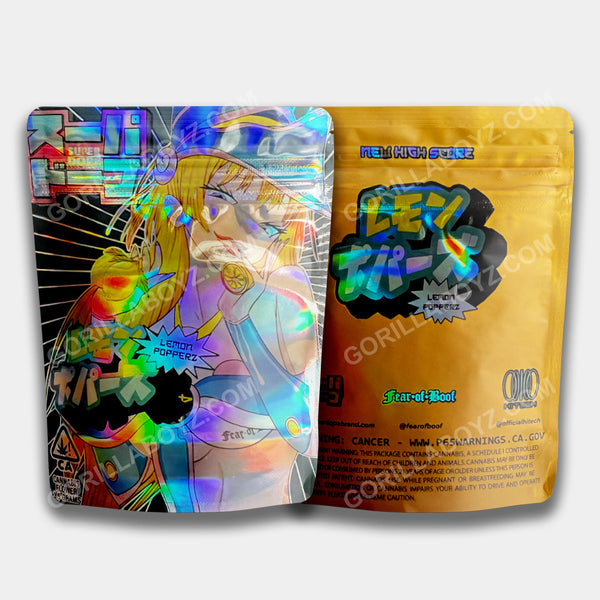 Mylar Bags 3.5 Grams Lemon Cherry Popperz | Smell-Proof Ziplocks