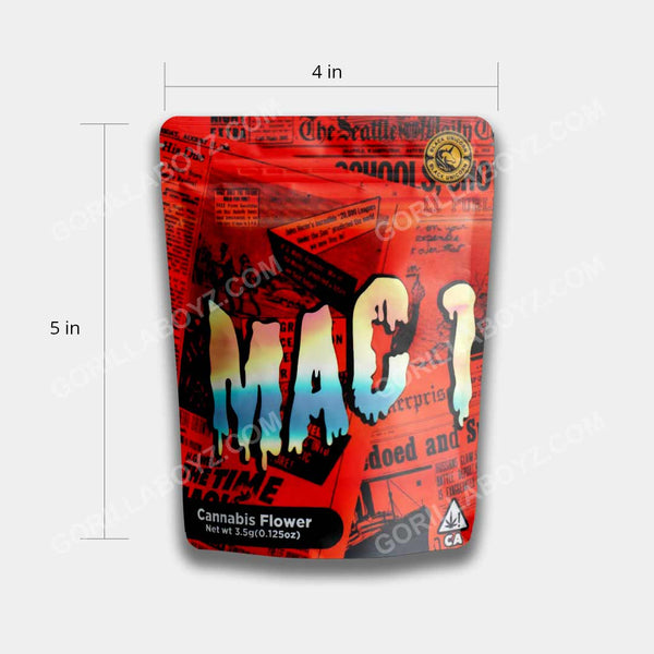 Mac 1 mylar bags holographic 3.5 grams