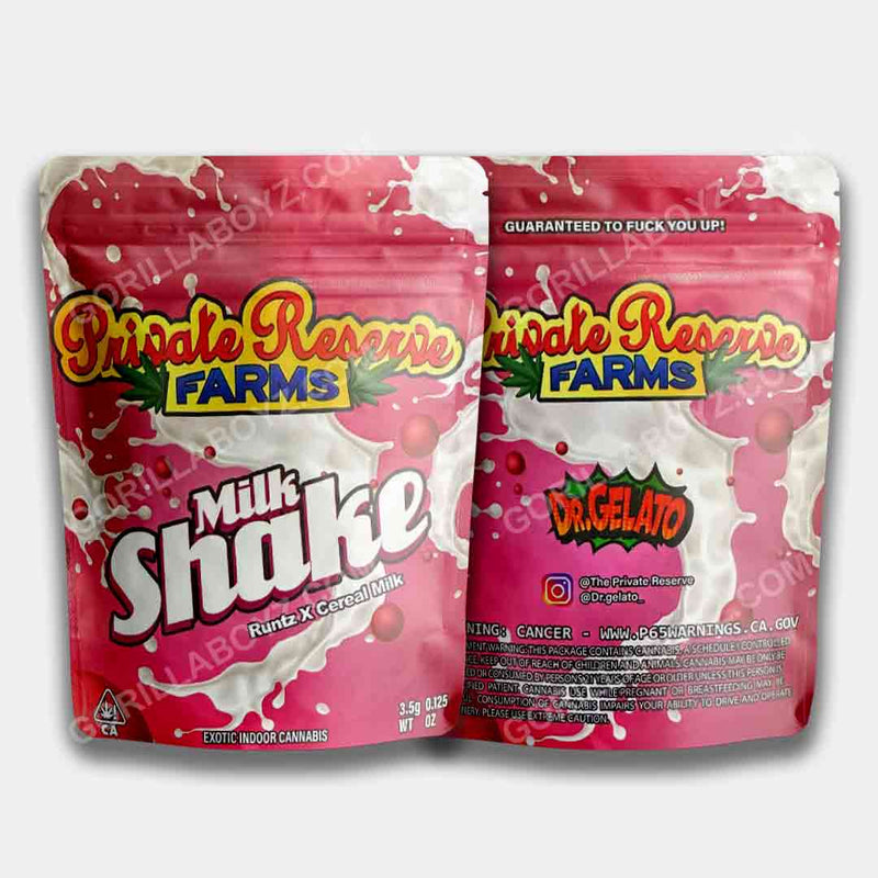 Private Reserve Farms Milk Shake Runtz x Cereal Milk mylar bags 3.5 grams