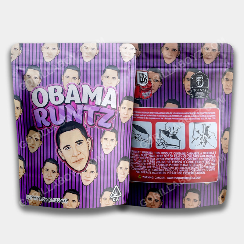 Obama Runtz mylar bags 3.5 grams