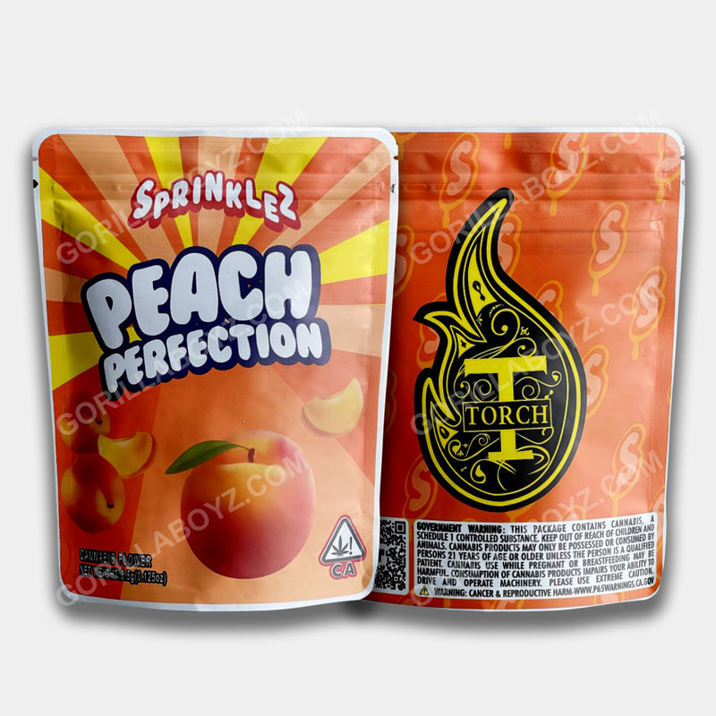 Peach Perfection mylar bags 3.5 grams