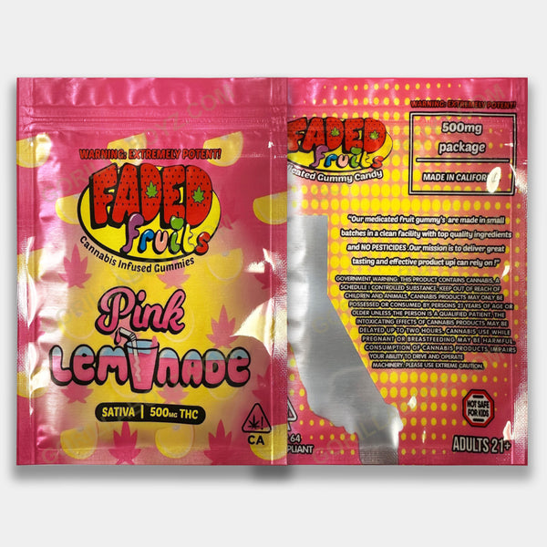 Pink Lemonade edible mylar bags 500 mg