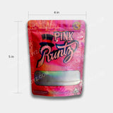 Pink Runtz holographic mylar bags