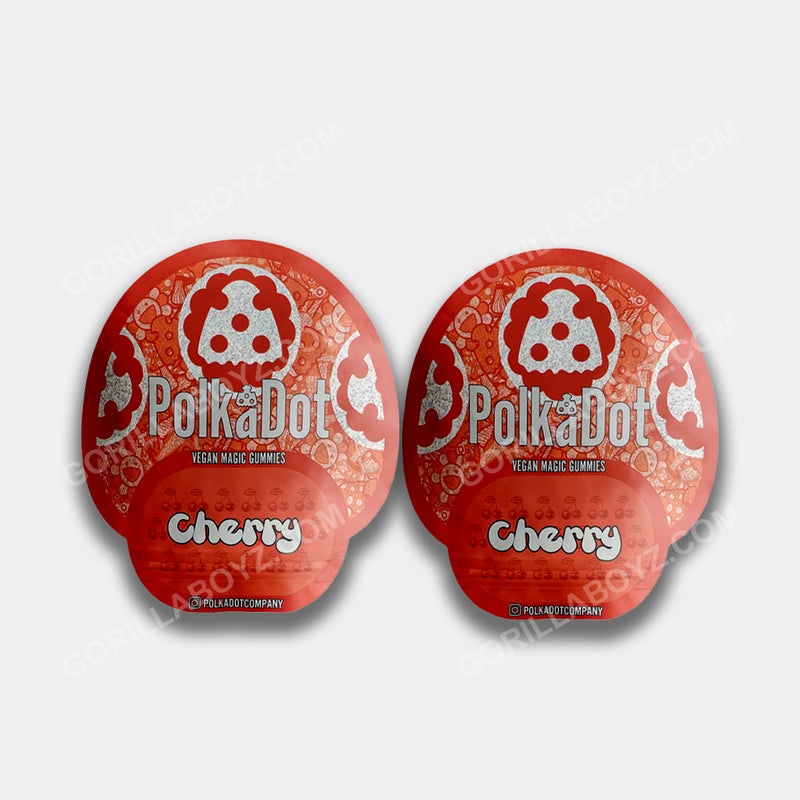 PolkaDot Cherry Gummies mylar bags 4 grams