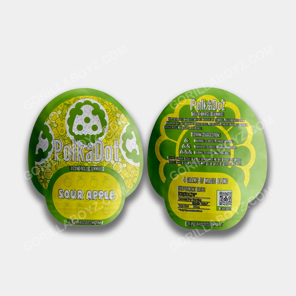 PolkaDot Sour Apple Gummies 4 grams mylar bags
