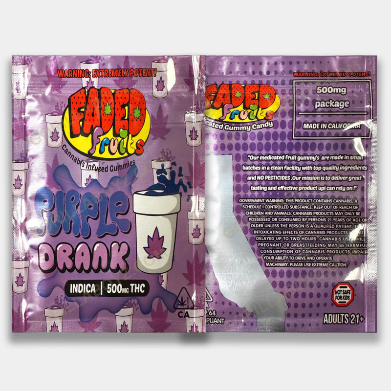 Purple Drank 500 mg edible mylar bags