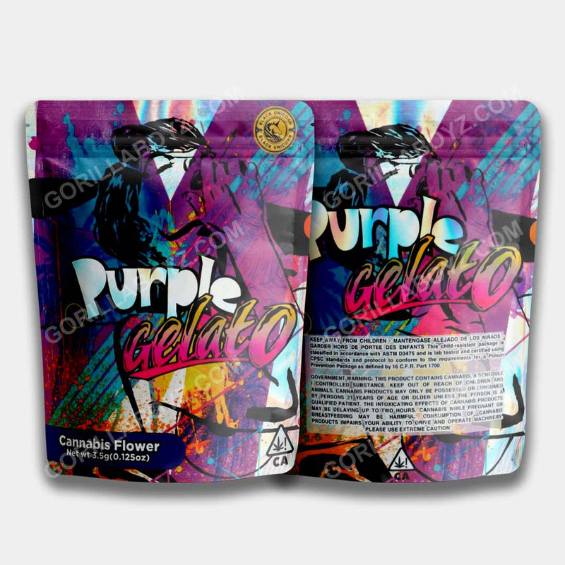 Purple Gelato Holographic mylar bags