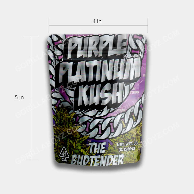 Purple Platinum Kush mylar bags 3.5 grams