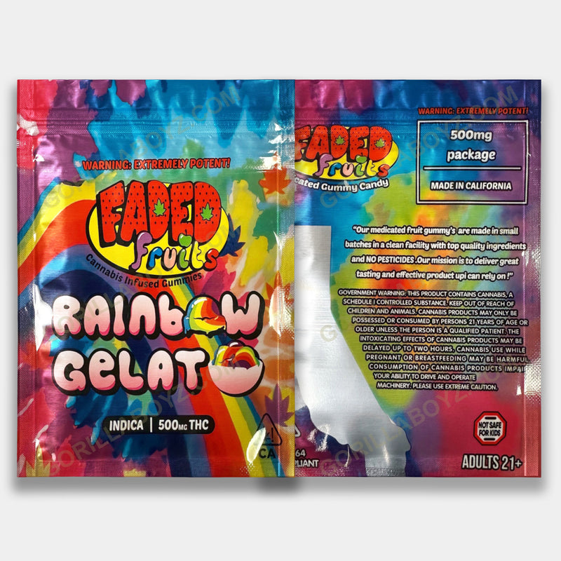 Rainbow Gelato mylar bags 500 mg