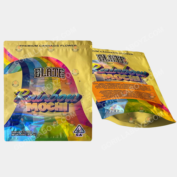Rainbow Mochi mylar bags 16 ounces