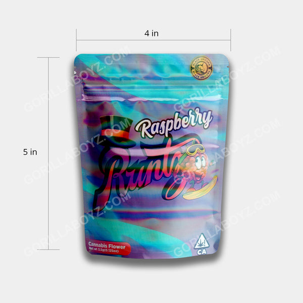 Raspberry Runtz mylar bags 3.5 grams