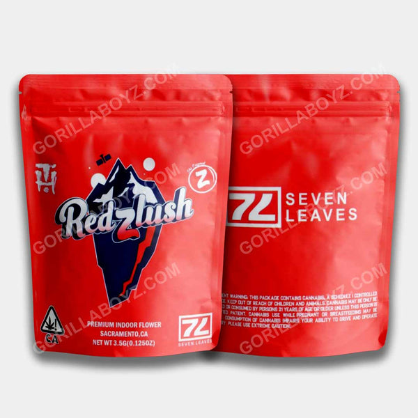 red zlush mylar bags