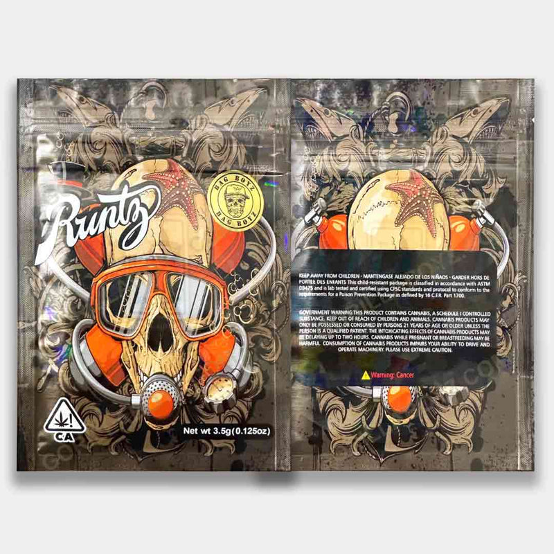 Runtz Gas Mask holographic mylar bags 3.5 grams