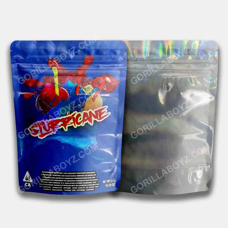 Slurricane mylar bags 3.5 grams holographic design