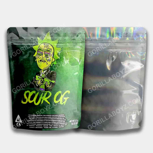 Sour OG holographic 3.5 grams mylar bags