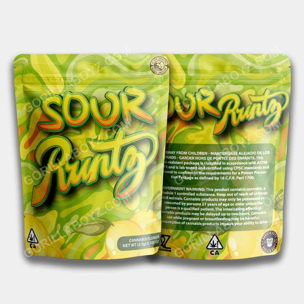 Sour Runtz mylar bags 3.5 grams