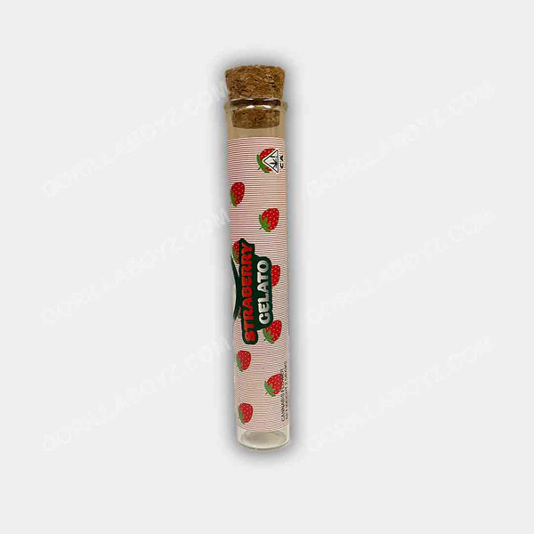 Strawberry Gelato glass tube container with cork