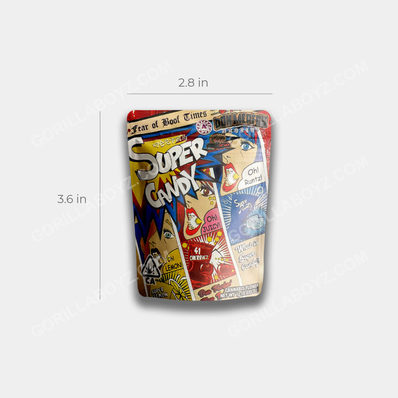 Super Candy mylar bags 1 gram bag size
