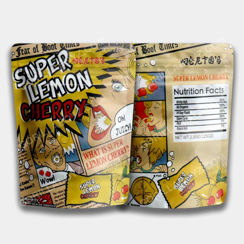 Mylar Bags 3.5 Grams Super Lemon Cherry | Smell-Proof Ziplocks