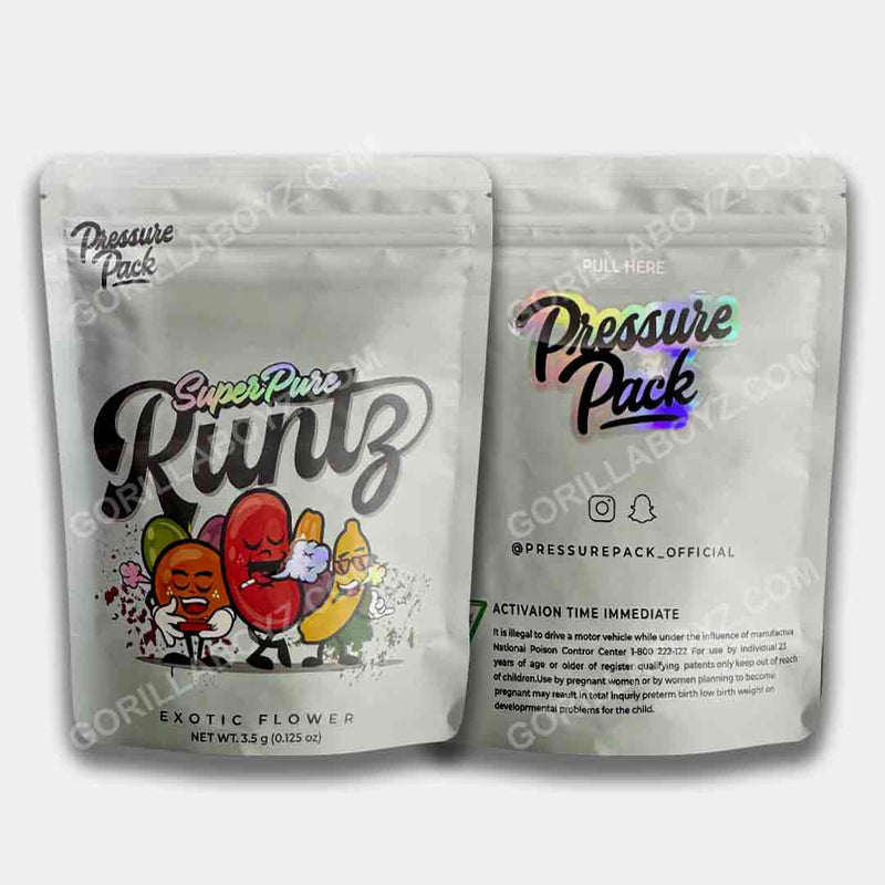 Super Pure Runtz mylar bags 3.5 grams 