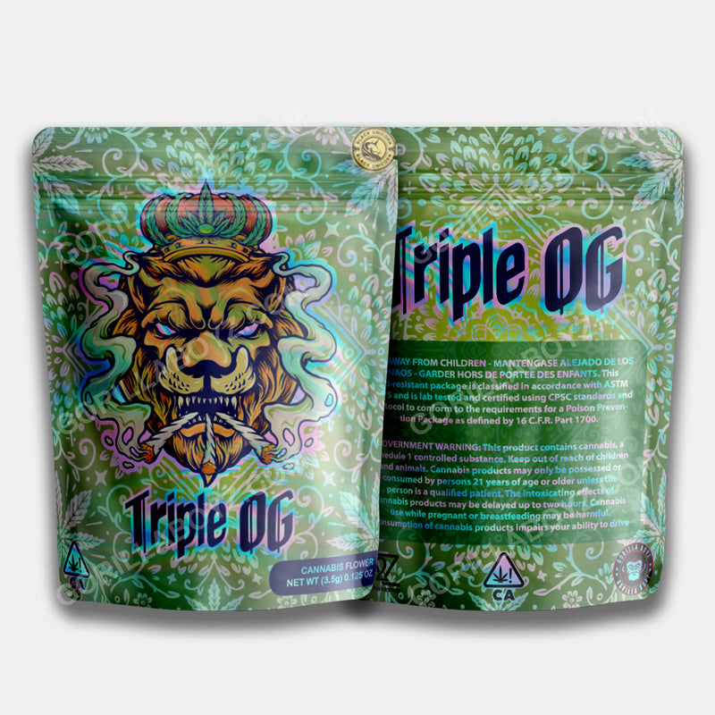 Triple OG mylar bags 3.5 grams