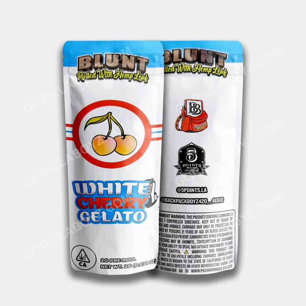 White Cherry Gelato pre roll packaging 2 grams
