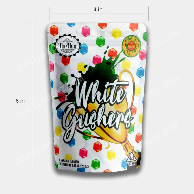 White Gushers mylar bags 3.5 grams
