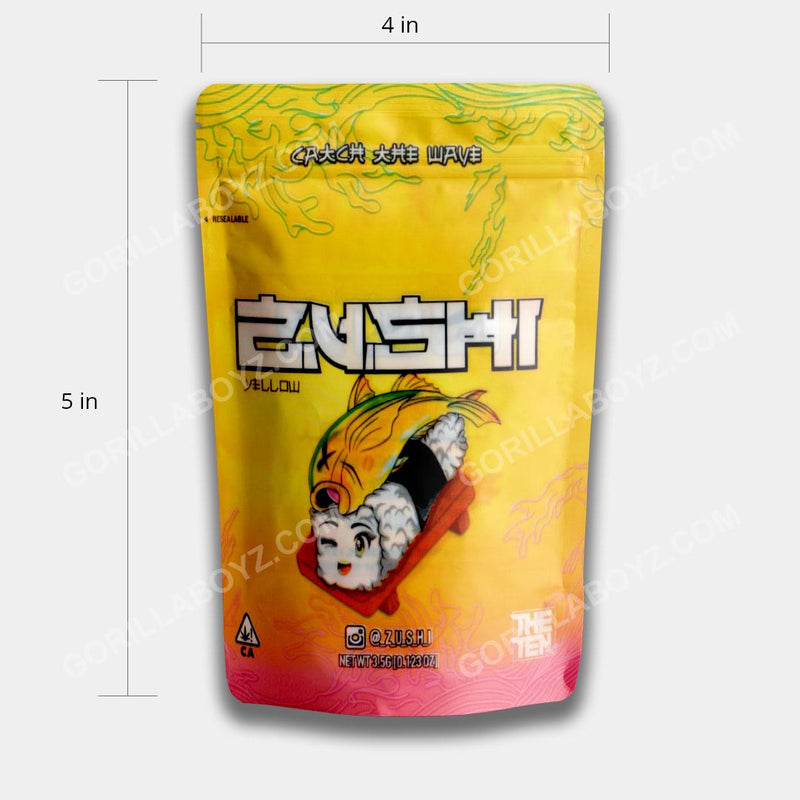 Zushi Yellow Mylar Bags
